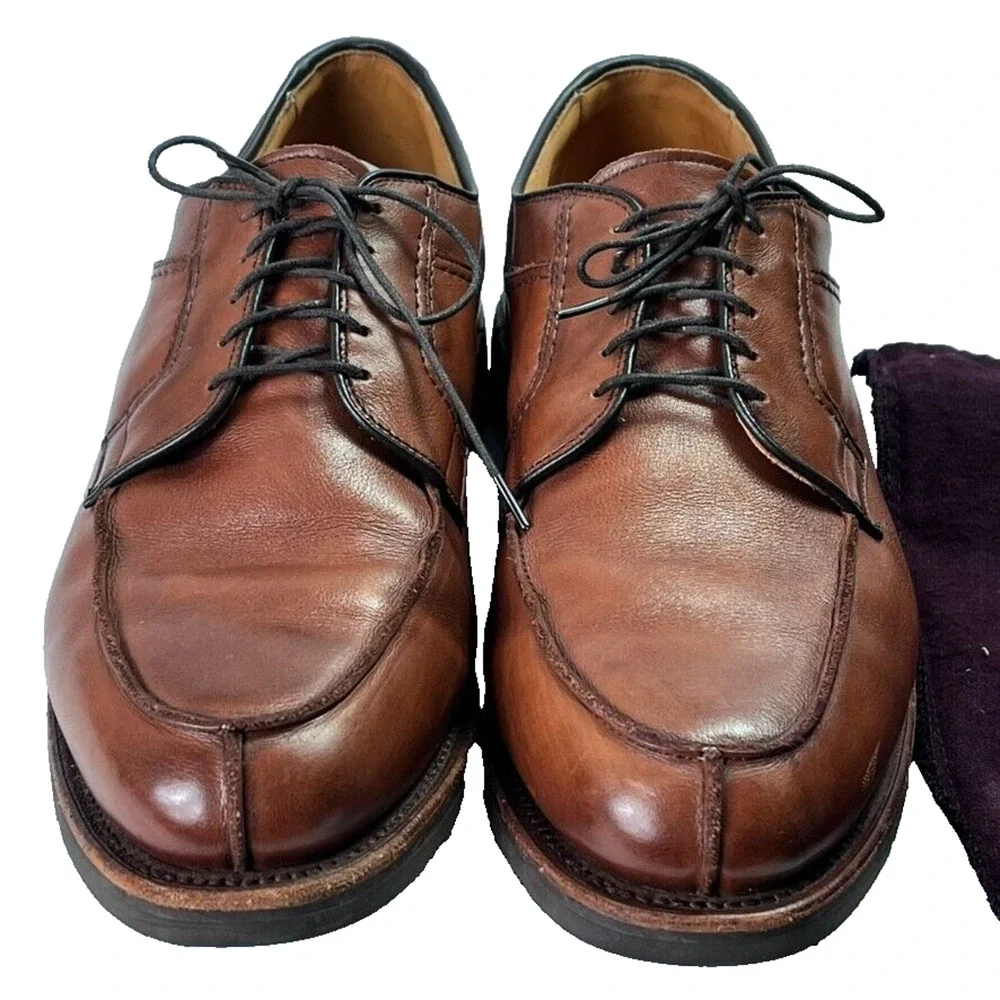 Allen Edmonds Shoes Men's Size 9 Brown Stockbridge Lace Up Oxfords Split Toe